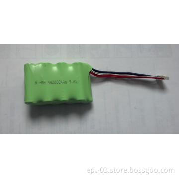 9.6V 2000mah rechargeable NIMH battery pack with heat sensor